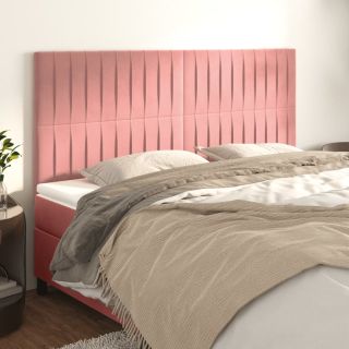 voodipeatsid 4 tk, roosa, 80x5x78/88 cm, samet