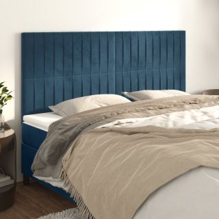 voodipeatsid 4 tk, tumesinine, 80x5x78/88 cm, samet