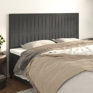 voodipeatsid 4 tk, tumehall, 100x5x78/88 cm, samet