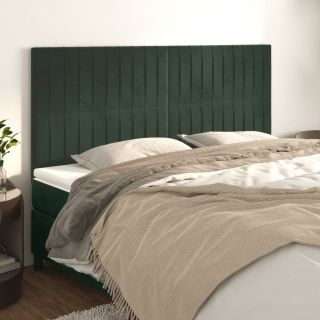 voodipeatsid 4 tk, tumeroheline, 100x5x78/88 cm, samet