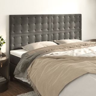voodipeatsid 4 tk, tumehall, 80x5x78/88 cm, samet