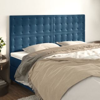 voodipeatsid 4 tk, tumesinine, 100x5x78/88 cm, samet