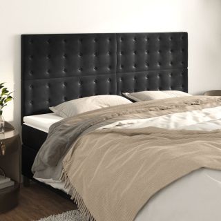 voodipeatsid 4 tk, must, 100x5x78/88 cm, samet