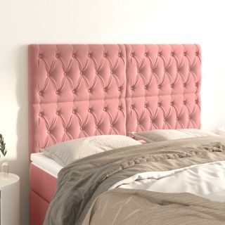 voodipeatsid 4 tk, roosa, 80x7x78/88 cm, samet