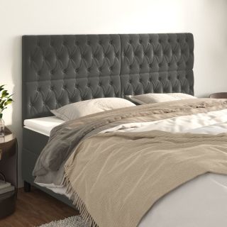 voodipeatsid 4 tk, tumehall, 90x7x78/88 cm, samet