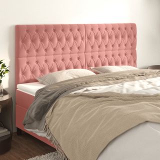 voodipeatsid 4 tk, roosa, 90x7x78/88 cm, samet