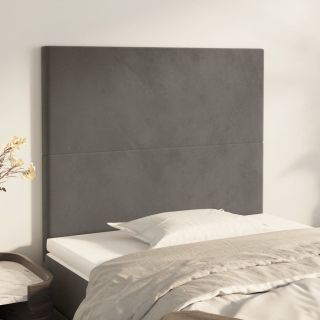 изголовья 2 шт., темно-серые, 100x5x78/88 см, бархат