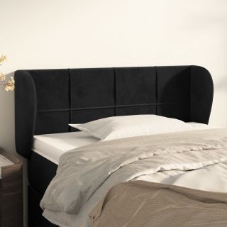 voodipeats servadega, must, 93x23x78/88 cm, samet