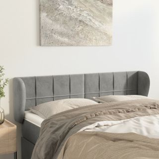 voodipeats servadega, helehall, 147x23x78/88 cm, samet