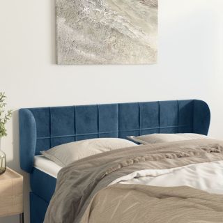 voodipeats servadega, tumesinine, 147x23x78/88 cm, samet
