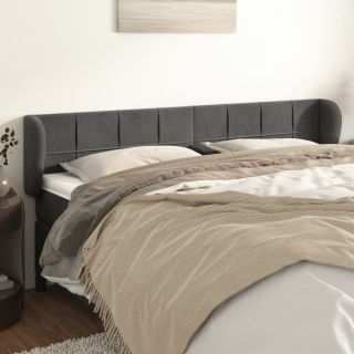 voodipeats servadega, tumehall, 163x23x78/88 cm, samet
