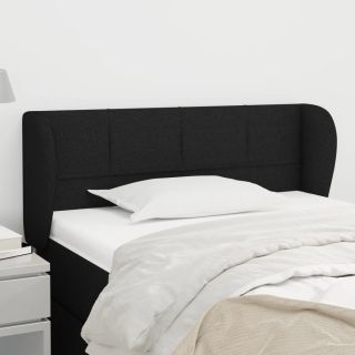 voodipeats servadega, must, 93x23x78/88 cm, kangas