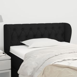 voodipeats servadega, must, 103x23x78/88 cm, kangas