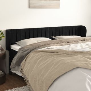voodipeats servadega, must, 183x23x78/88 cm, samet