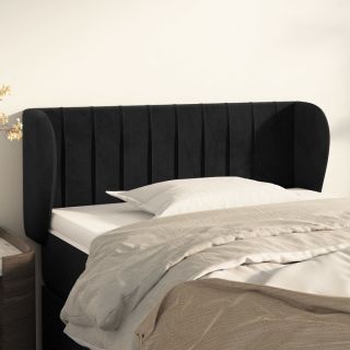 voodipeats servadega, must, 103x23x78/88 cm, samet