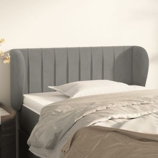 voodipeats servadega, helehall, 103x23x78/88 cm, samet
