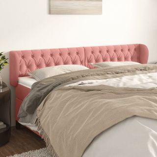 voodipeats servadega, roosa, 183x23x78/88 cm, samet