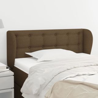 Изголовье с бортиками, темно-коричневое, 83x23x78/88 см, ткань