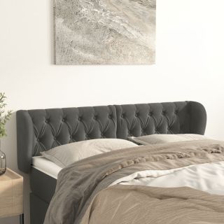 voodipeats servadega, tumehall, 163x23x78/88 cm, samet