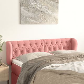 voodipeats servadega, roosa, 163x23x78/88 cm, samet