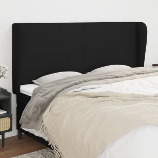 voodipeats servadega, must, 183x23x118/128 cm, kangas