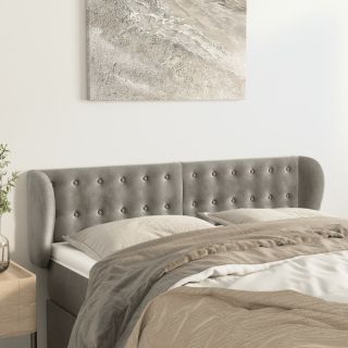voodipeats servadega, helehall, 147x23x78/88 cm, samet