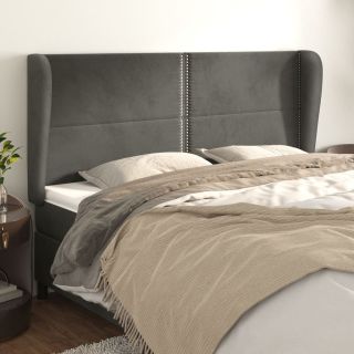 voodipeats servadega, tumehall, 203x23x118/128 cm, samet