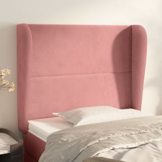 voodipeats servadega, roosa, 103x23x118/128 cm, samet