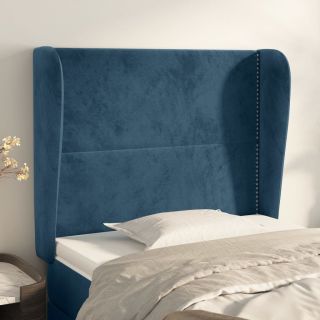 voodipeats servadega, tumesinine, 103x23x118/128 cm, samet