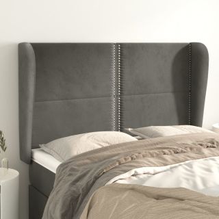 voodipeats servadega, tumehall, 147x23x118/128 cm, samet
