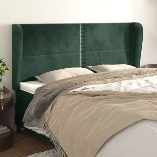 voodipeats servadega, tumeroheline, 163x23x118/128 cm, samet