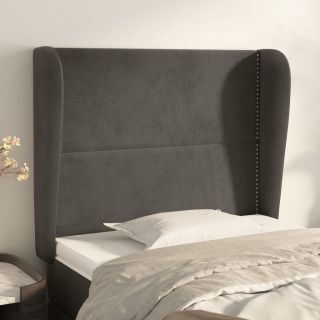 voodipeats servadega, tumehall, 93x23x118/128 cm, samet