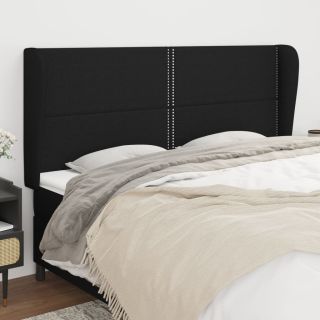 voodipeats servadega, must, 163x23x118/128 cm, kangas