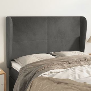 voodipeats servadega, tumehall, 147x23x118/128 cm, samet