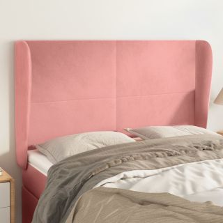 voodipeats servadega, roosa, 147x23x118/128 cm, samet