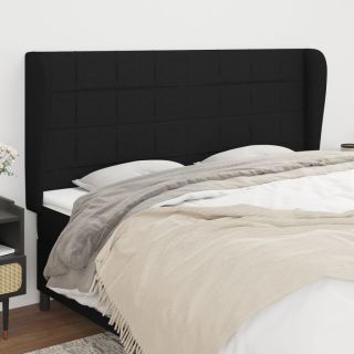 voodipeats servadega, must, 183x23x118/128 cm, kangas