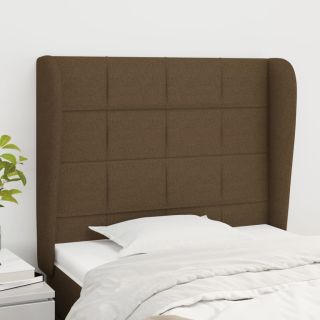 voodipeats servadega, tumepruun, 103x23x118/128 cm, kangas