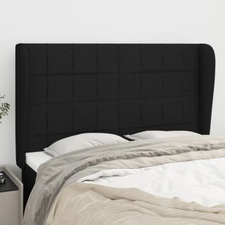 voodipeats servadega, must, 147x23x118/128 cm, kangas
