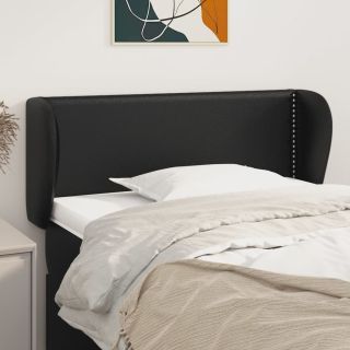 voodipeats servadega, must, 103x23x78/88 cm, kunstnahk
