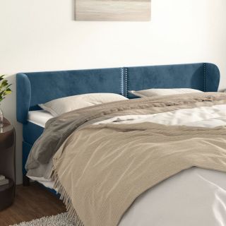 voodipeats servadega, tumesinine, 163x23x78/88 cm, samet