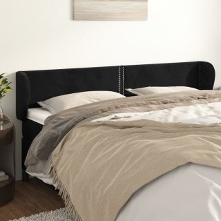 voodipeats servadega, must, 183x23x78/88 cm, samet