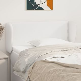 voodipeats servadega, valge, 83x23x78/88 cm, kunstnahk