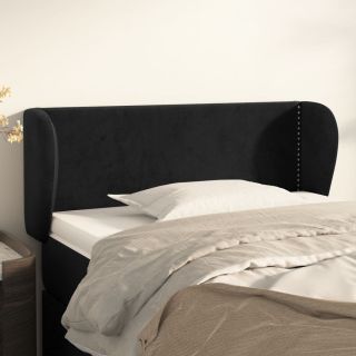voodipeats servadega, must, 93x23x78/88 cm, samet
