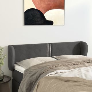 voodipeats servadega, tumehall, 147x23x78/88 cm, samet