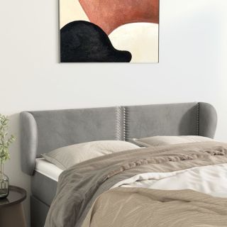 voodipeats servadega, helehall, 147x23x78/88 cm, samet