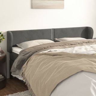voodipeats servadega, tumehall, 163x23x78/88 cm, samet