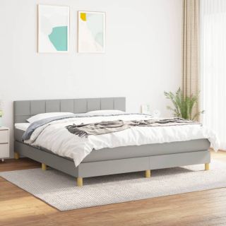 kontinentaalvoodi madratsiga, helehall, 180x200 cm, kangas