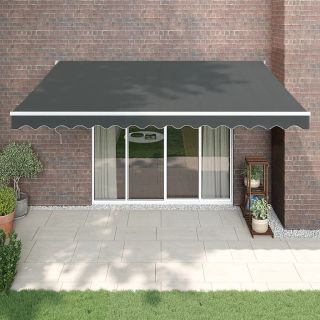sissetõmmatav varikatus, antratsiit, 4x3 m, kangas, alumiinium