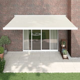 sissetõmmatav varikatus, kreemjas, 4x3 m, kangas, alumiinium
