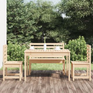 4-osaline aia söögimööbli komplekt, männipuit